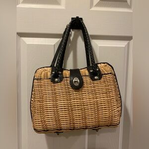 Vintage Patricia Nash Handbag. Rattan and leather